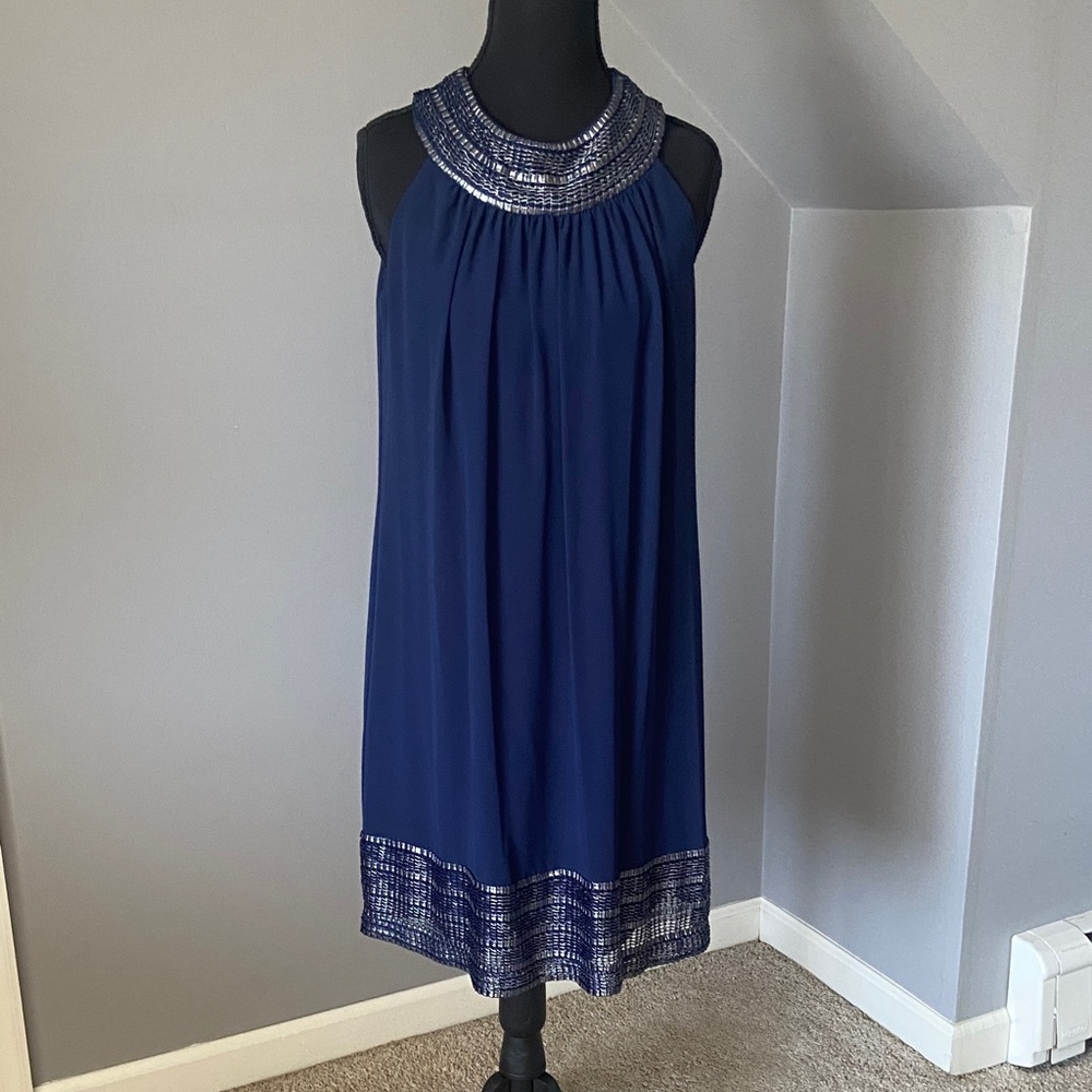 DC Navy Embellished Midi Dress